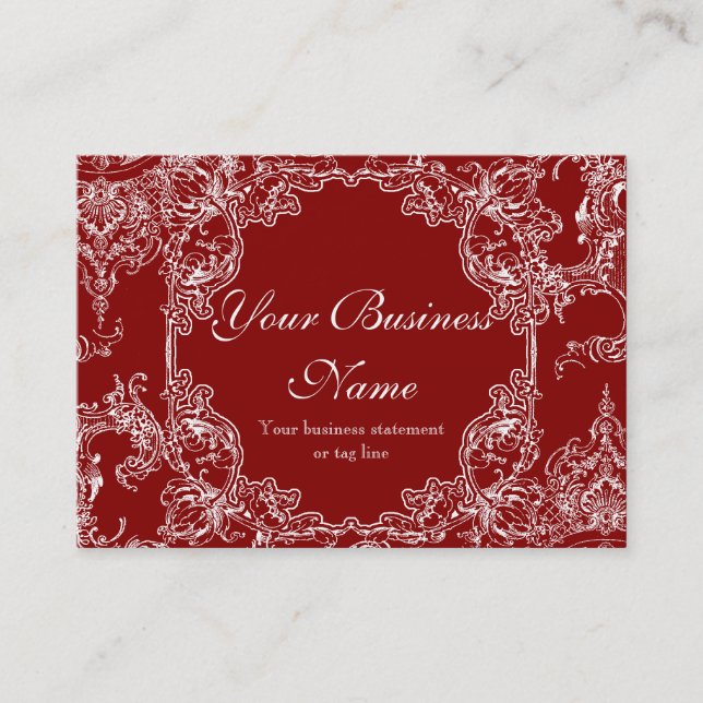 Tarjetas de visita - Barroco floral del remolino (Anverso)