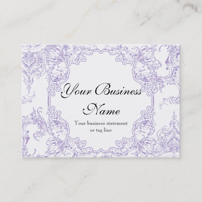 Tarjetas de visita - Barroco floral del remolino (Anverso)