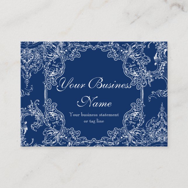 Tarjetas de visita - Barroco floral del remolino (Anverso)