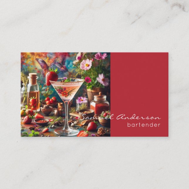 Tarjetas de visita Bartender (Anverso)