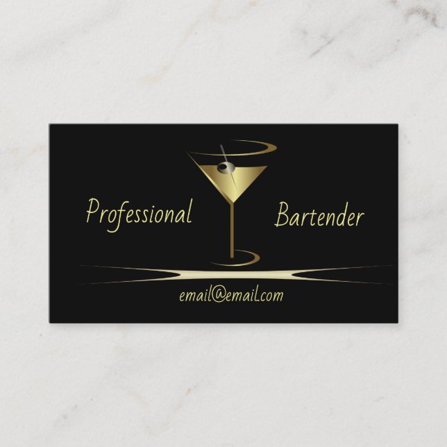 Tarjetas de visita Bartender - Tarjetas con clase  (Anverso)