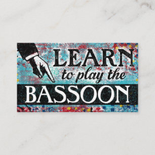 Tarjetas de visita Bassoon Lessons - Rojo azul