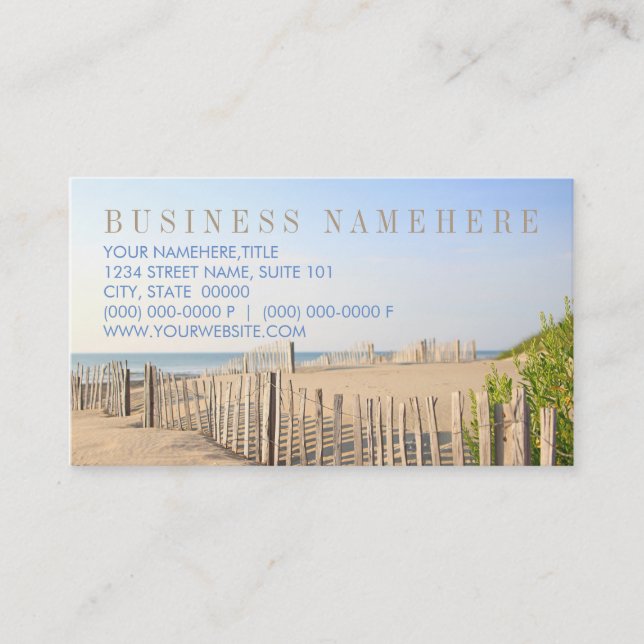 Tarjetas de visita Beach Fence (Anverso)