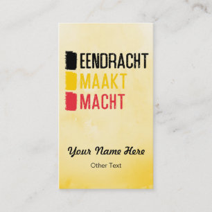 Tarjetas de visita belgas del lema de Eendracht