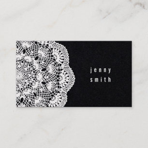 Tarjetas de visita Black Board & Lace Doily Fashio