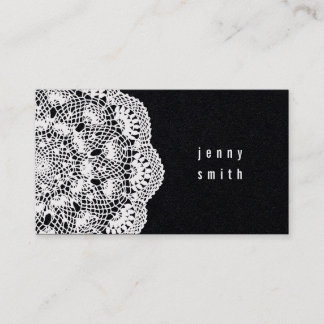 Tarjetas de visita Black Board & Lace Doily Fashio