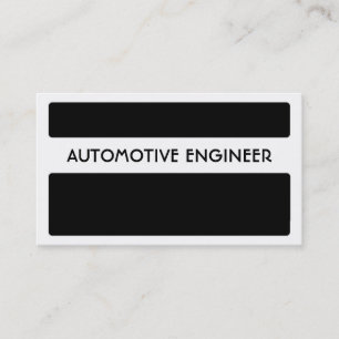 Tarjetas de visita Black White Automotive Engineer