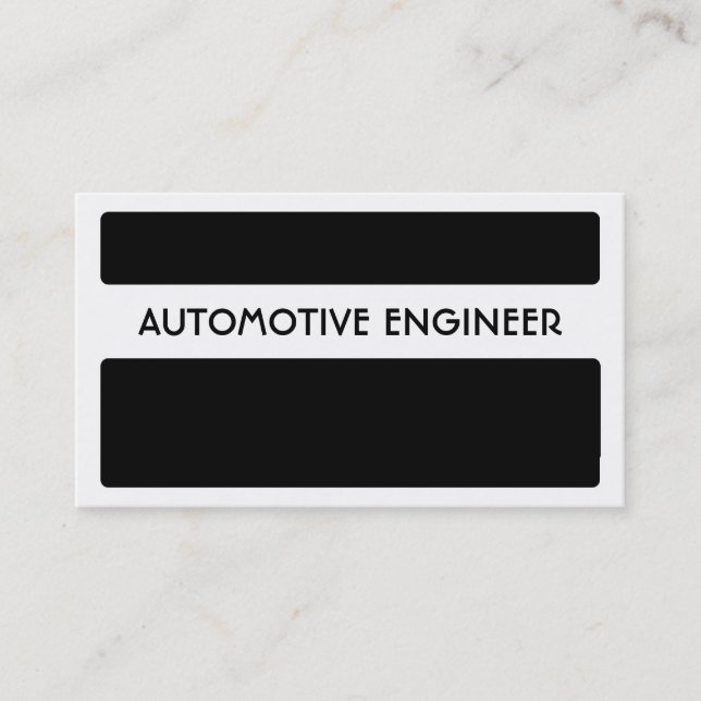 Tarjetas de visita Black White Automotive Engineer (Anverso)