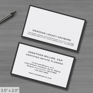 Tarjetas de visita blanca con borde gris