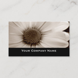 Tarjetas de visita blancas de la flor de la sepia