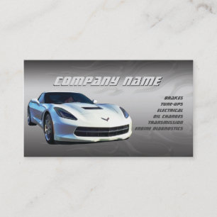Tarjetas de visita blancas del Corvette