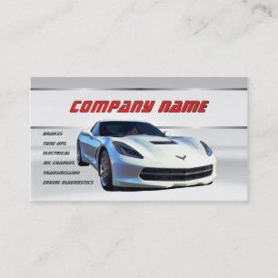 Tarjetas de visita blancas del Corvette