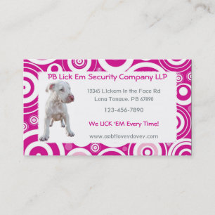 Tarjetas de visita blancas del perrito de Pitbull