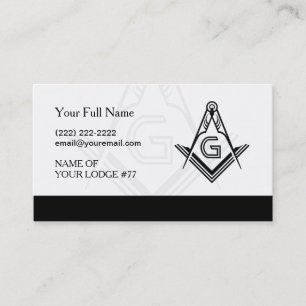 Tarjetas de visita blancos y negros del Freemason