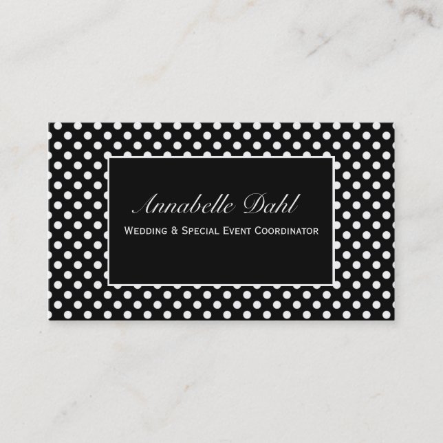 Tarjetas de visita blancos y negros elegantes del (Anverso)
