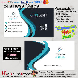 Tarjetas de visita Blue & Black Business 4 Paquete