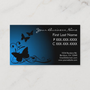 Tarjetas de visita Blue black fade butterfly swift