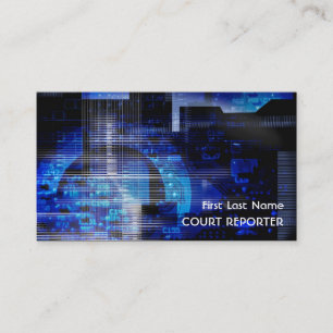 Tarjetas de visita Blue Black High tech Court Repo