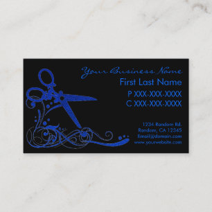 Tarjetas de visita Blue black purpurina swift hair