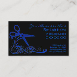 Tarjetas de visita Blue black purpurina swift hair
