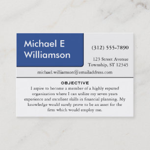 Tarjetas de visita Blue Corner RESUME