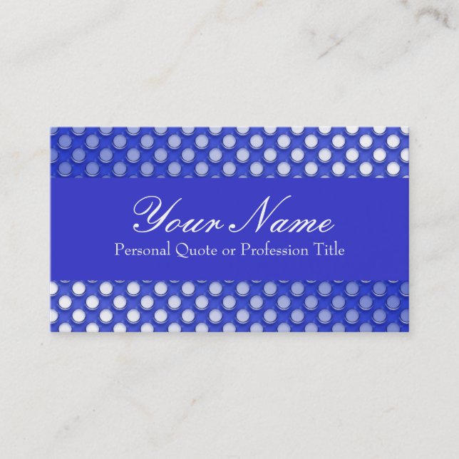 Tarjetas de visita Blue Jelly Polka Dot (Anverso)