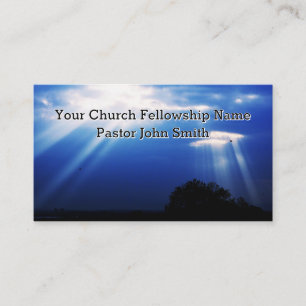 Tarjetas de visita Blue Light Heavenly Church