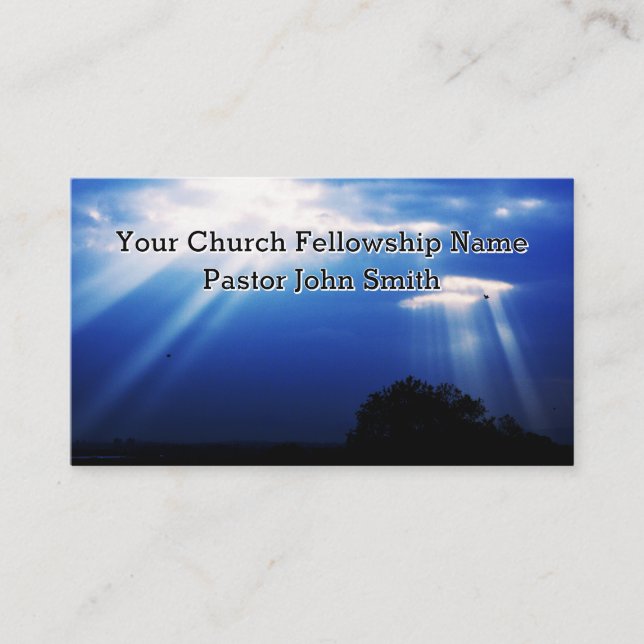 Tarjetas de visita Blue Light Heavenly Church (Anverso)