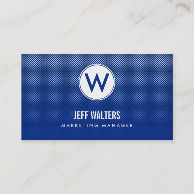 Tarjetas de visita Blue Modern Halftone (Anverso)
