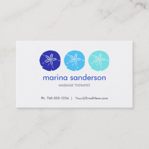 Tarjetas de visita Blue Sand Dollar