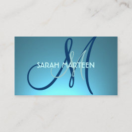 Tarjetas de visita Blue verde azulado simple en mo