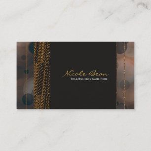 Tarjetas de visita Bokeh Glam Brown Beige & Gold M