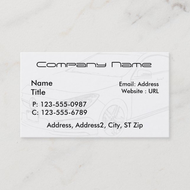 Tarjetas de visita bosquejadas del Benz de (Anverso)