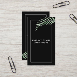 Tarjetas de visita botánica negra