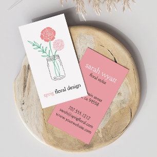 Tarjetas de visita botánicas Mason Jar