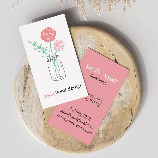 Tarjetas de visita botánicas Mason Jar (Subido por el creador)
