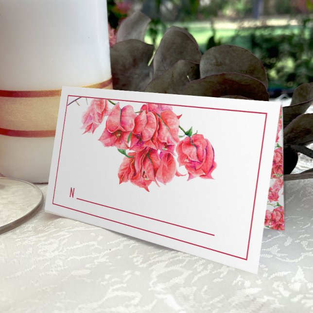 Tarjetas de visita Bougainvillea boda rosa rojo (Subido por el creador)