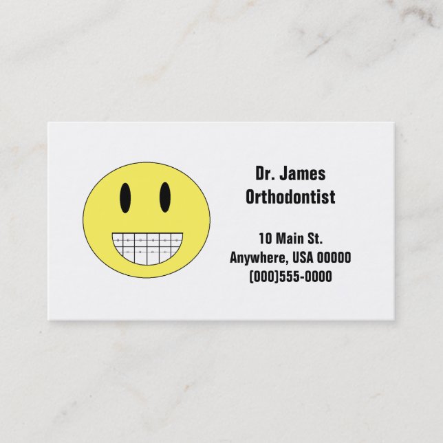 Tarjetas de visita "Braces Face" (Anverso)