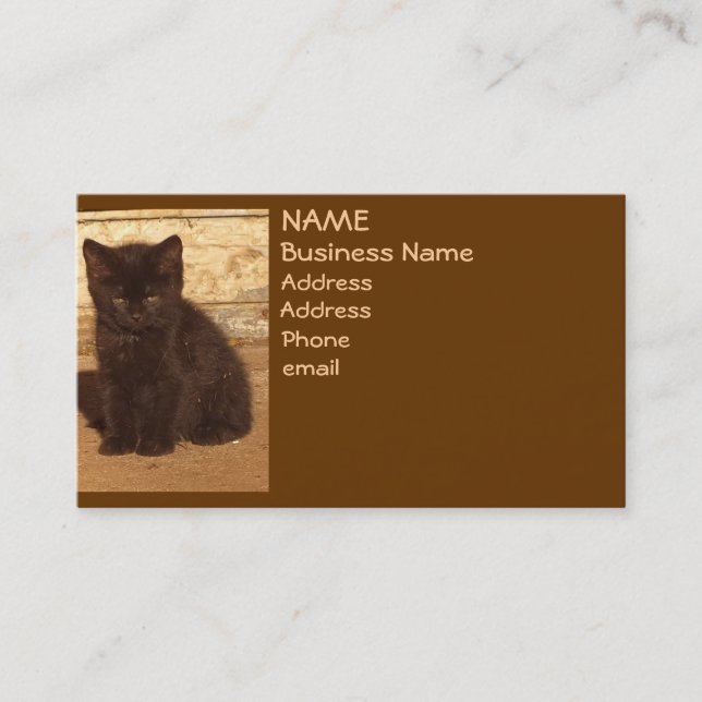 Tarjetas de visita Brown Retro Sepia Kitten (Anverso)