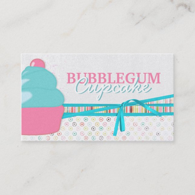 Tarjetas de visita Bubblegum Cupcake (Anverso)