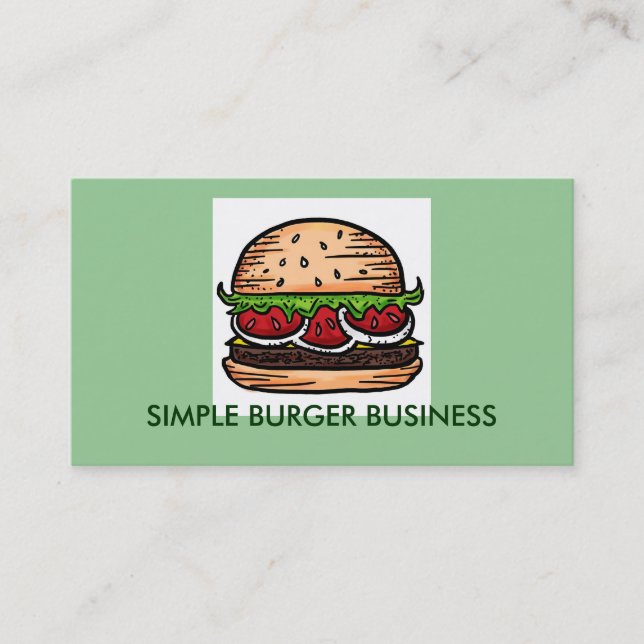 Tarjetas de visita Burger Business personalizable (Anverso)