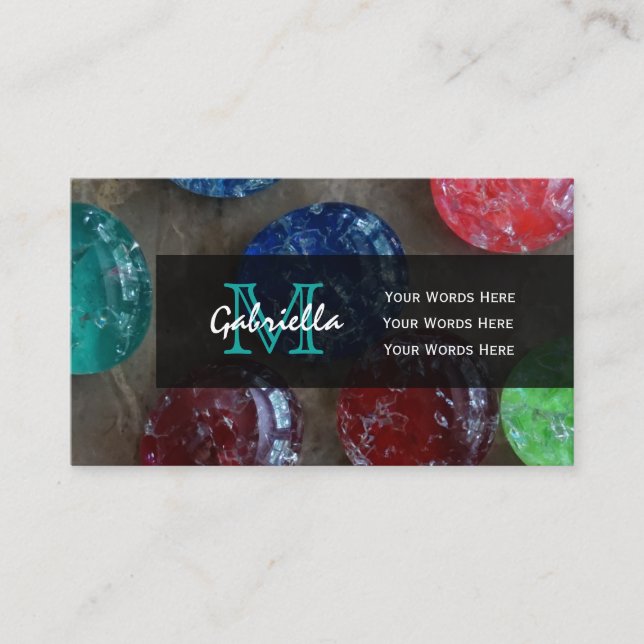 Tarjetas de visita Cabochon Crackled de la gota (Anverso)