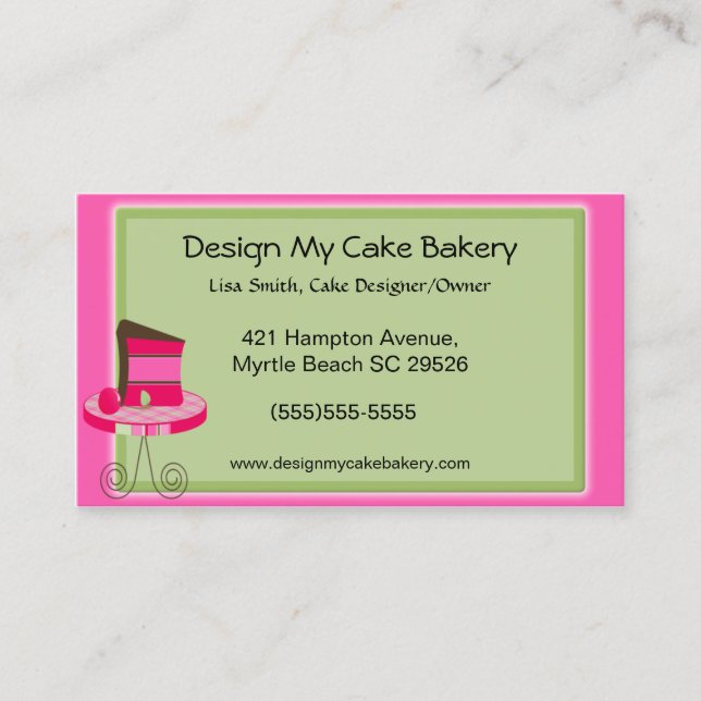Tarjetas de visita Cake Baker (Anverso)