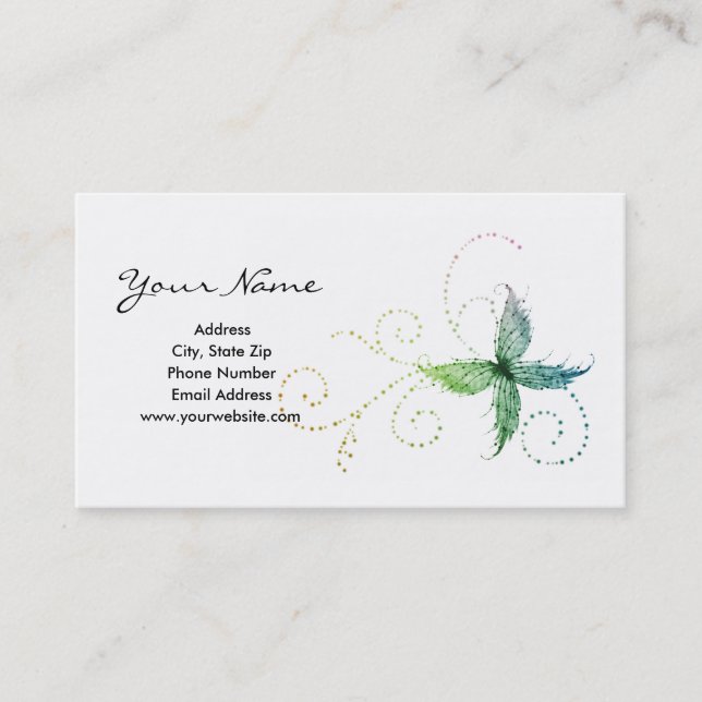 Tarjetas de visita caprichosas de la mariposa (Anverso)