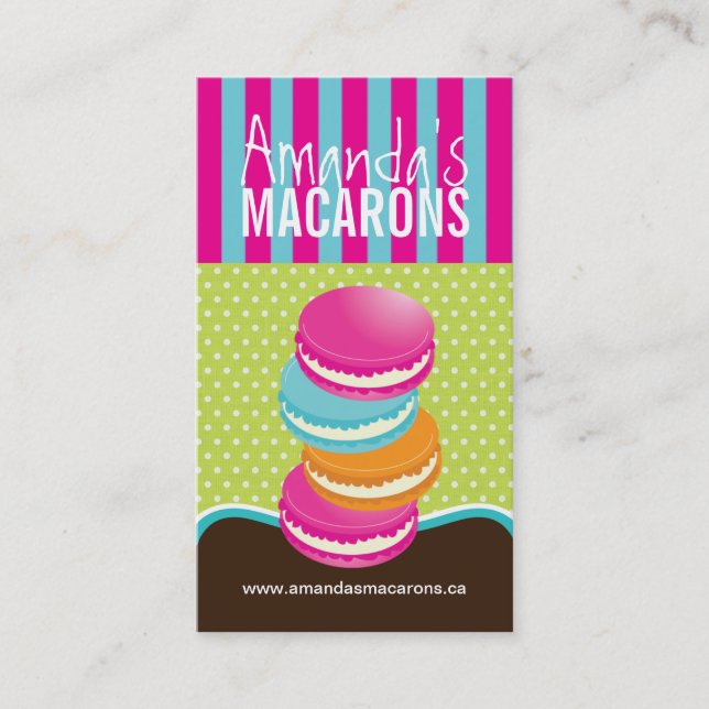 Tarjetas de visita caprichosas de Macarons (Anverso)