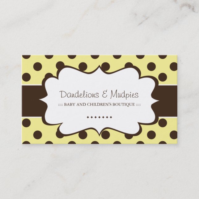 Tarjetas de visita caprichosas del boutique (Anverso)