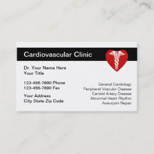 Tarjetas de visita cardiovascular médicas