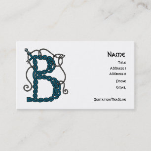 Tarjetas de visita célticas de la letra B