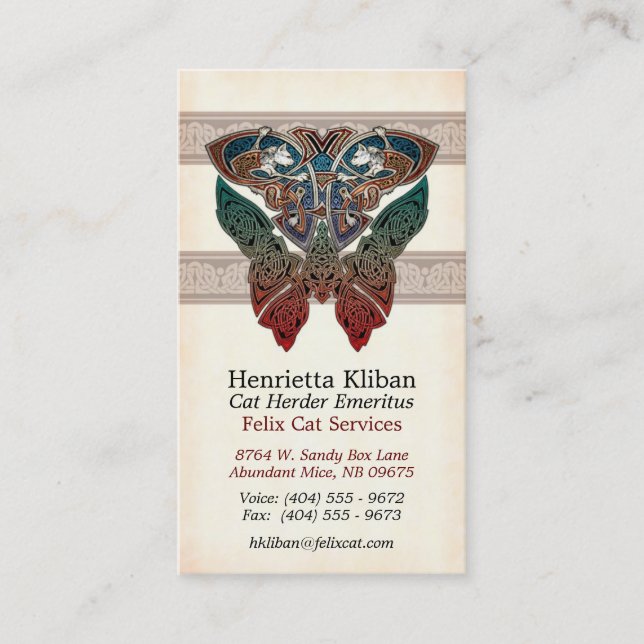 Tarjetas de visita célticas del diseño de los (Anverso)