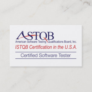 Tarjetas de visita certificadas ASTQB del probador